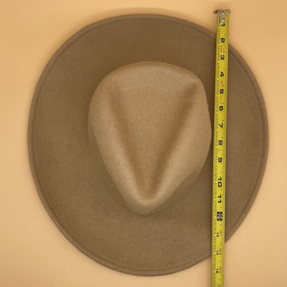 100% Wool Felt Wide Brim Hat Beige Camel Women’s One Size Boho Universal Thread - Picture 8 of 13